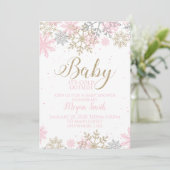 Baby Het is koud buiten Snowflake Baby shower Kaart (Staand voorkant)