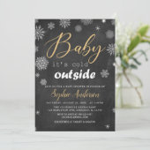 Baby Het is koud buiten Snowflake Baby shower Kaart (Staand voorkant)