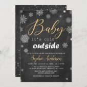 Baby Het is koud buiten Snowflake Baby shower Kaart (Voorkant / Achterkant)