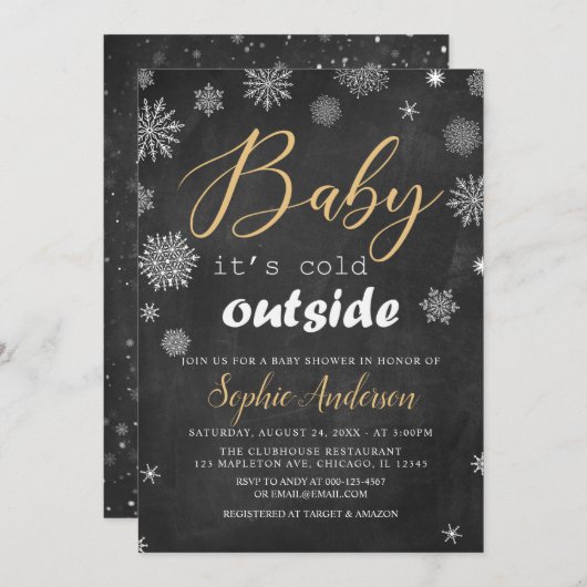 Baby Het is koud buiten Snowflake Baby shower Kaart