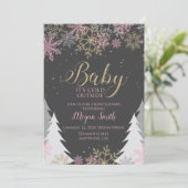 Baby Het is koud buiten Snowflake Baby shower Kaart (Staand voorkant)