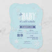 Baby Het is koud buiten Snowflake Baby shower Kaart (Voorkant / Achterkant)