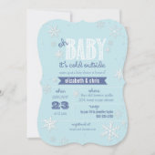 Baby Het is koud buiten Snowflake Baby shower Kaart (Voorkant)