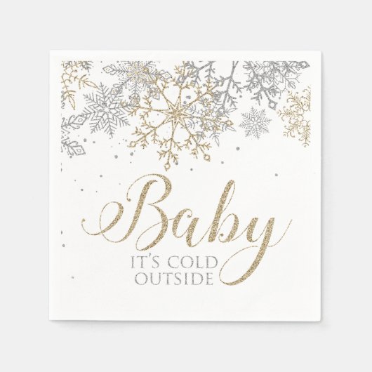 Baby Het is koud buiten Snowflake Baby shower Servet (Voorkant)