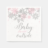 Baby Het is koud buiten Snowflake Baby shower Servet (Voorkant)