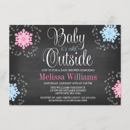 Baby Het is Koud Buiten Snowflakes Baby shower Kaart