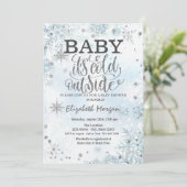Baby Het is Koud Buiten Snowflakes Baby shower Kaart (Staand voorkant)