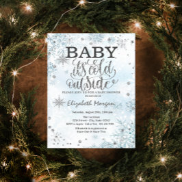 Baby Het is Koud Buiten Snowflakes Baby shower Kaart