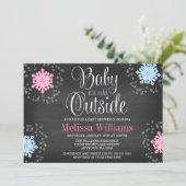 Baby Het is Koud Buiten Snowflakes Baby shower Kaart (Staand voorkant)