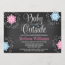 Baby Het is Koud Buiten Snowflakes Baby shower Kaart