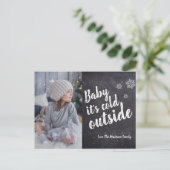 Baby het is koud buiten Snowflakes Kerstmis Feestdagenkaart (Staand voorkant)