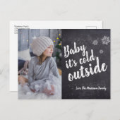 Baby het is koud buiten Snowflakes Kerstmis Feestdagenkaart (Voorkant / Achterkant)