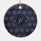 Baby Het is koud buiten Snowflakes Monogrammed Keramisch Ornament (Achterkant)