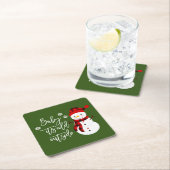 Baby Het is koud buiten Snowman Kerstmis. Kartonnen Onderzetters (Insitu)