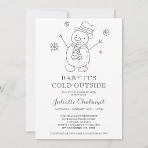 Baby Het is koud buiten Snowman Winter Baby shower Kaart