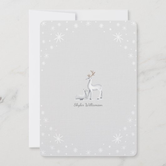 Baby Het is koud buiten Snowy Kerstwinter Deer Kaart (Achterkant)