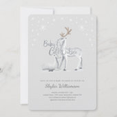 Baby Het is koud buiten Snowy Kerstwinter Deer Kaart (Voorkant)