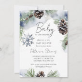 Baby Het is koud buiten Snowy Pines baby shower Kaart (Voorkant)