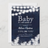 Baby Het is koud buiten string lichtpijnblauw Kaart (Voorkant)