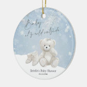 Baby, het is koud buiten Teddybeer Sneeuwvlok Aand Keramisch Ornament (Links)