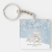 Baby, het is koud buiten teddybeer sneeuwvlokken sleutelhanger (voorkant)