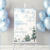 Baby Het is koud buiten teken, Baby shower Poster