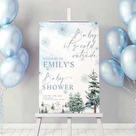 Baby Het is koud buiten teken, Baby shower Poster
