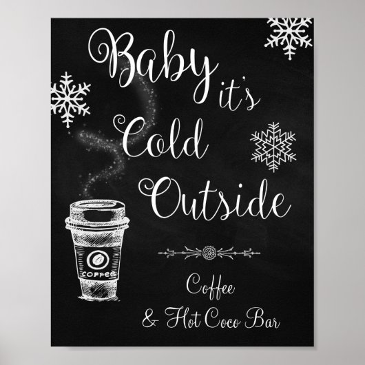 Baby het is koud buiten Trouwbord Poster (Voorkant)