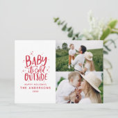 Baby het is koud buiten typografie Kerst foto Save The Date (Staand voorkant)