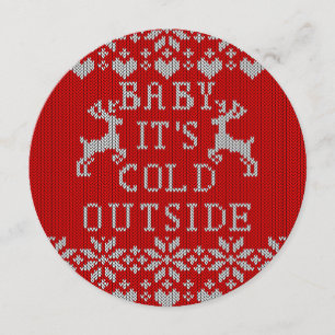 Baby Het is koud buiten Ugly Sweater Red Style Kaart