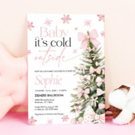 Baby het is koud buiten uitnodiging, Baby shower Kaart