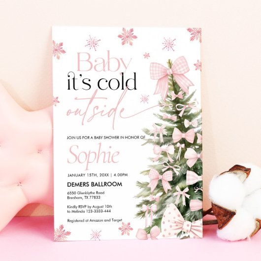 Baby het is koud buiten uitnodiging, Baby shower Kaart