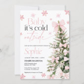 Baby het is koud buiten uitnodiging, Baby shower Kaart (Voorkant)