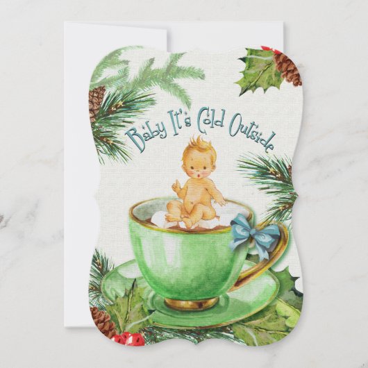 Baby Het is koud buiten | Uitnodiging voor Baby sh (Voorkant)