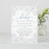 Baby Het is koud buiten | Uitnodiging voor Baby sh (Staand voorkant)