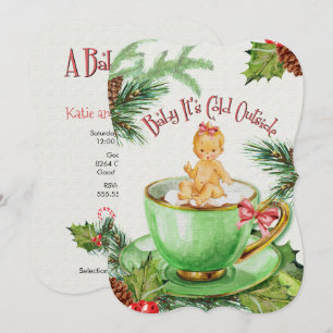 Baby Het is koud buiten   Uitnodiging voor Baby sh