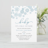 Baby Het is koud buiten | Uitnodiging voor Baby sh (Staand voorkant)