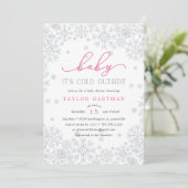 Baby Het is koud buiten | Uitnodiging voor Baby sh (Staand voorkant)