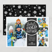 Baby het is Koud Buiten Vakantie 4 Foto Flat Card Feestdagenkaart (Voorkant / Achterkant)