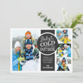 Baby het is Koud Buiten Vakantie 4 Foto Flat Card Feestdagenkaart (Staand voorkant)