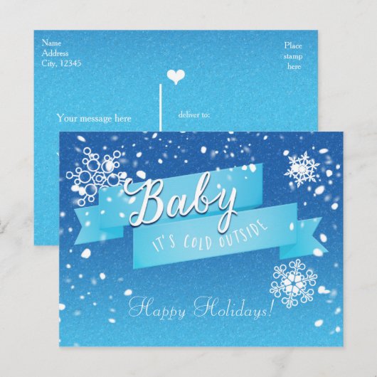 Baby het is koud buiten vakantie winter Briefkaart (Voorkant / Achterkant)