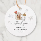 Baby Het is koud buiten warme chocoladewinterdouch Bedankjes Labels (Achterkant)