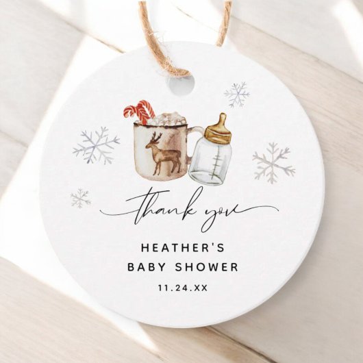 Baby Het is koud buiten warme chocoladewinterdouch Bedankjes Labels