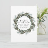 Baby het is koud buiten waterverf baby shower aankondiging (Staand voorkant)