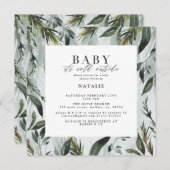 Baby het is koud buiten waterverf baby shower aankondiging (Voorkant / Achterkant)