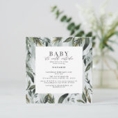 Baby het is koud buiten waterverf baby shower aankondiging (Staand voorkant)