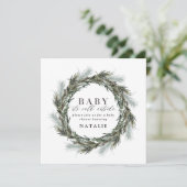 Baby het is koud buiten waterverf baby shower aankondiging (Staand voorkant)
