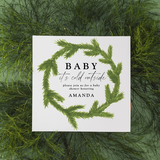 Baby het is koud buiten waterverf baby shower kaart