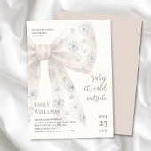 Baby Het is koud buiten White Bow Baby shower Kaart