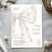Baby Het is koud buiten White Bow Baby shower Kaart